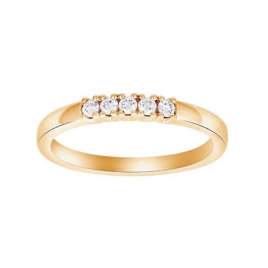 Billede af Siersbøl Heart alliancering i 14 kt guld med 5 sten x 0,03 ct